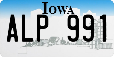 IA license plate ALP991