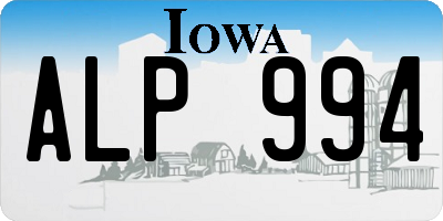 IA license plate ALP994