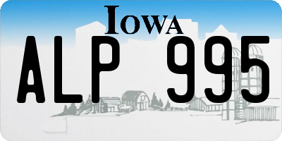 IA license plate ALP995