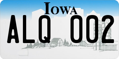 IA license plate ALQ002
