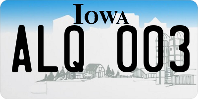 IA license plate ALQ003