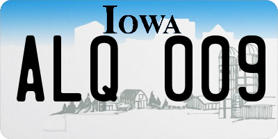 IA license plate ALQ009