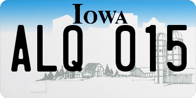 IA license plate ALQ015