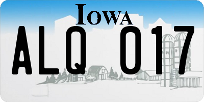 IA license plate ALQ017