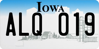 IA license plate ALQ019