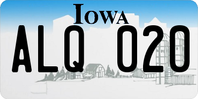 IA license plate ALQ020