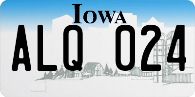 IA license plate ALQ024