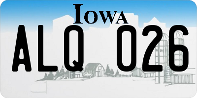 IA license plate ALQ026