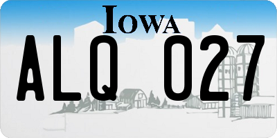 IA license plate ALQ027