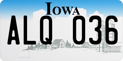 IA license plate ALQ036