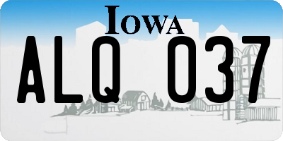 IA license plate ALQ037