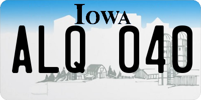 IA license plate ALQ040