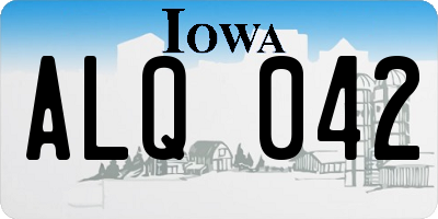 IA license plate ALQ042