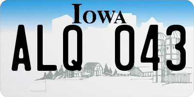 IA license plate ALQ043