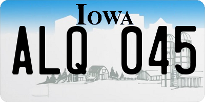 IA license plate ALQ045