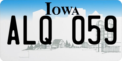 IA license plate ALQ059