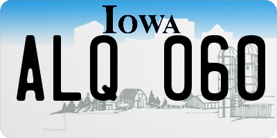 IA license plate ALQ060