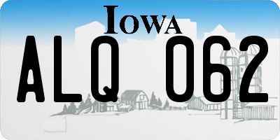 IA license plate ALQ062