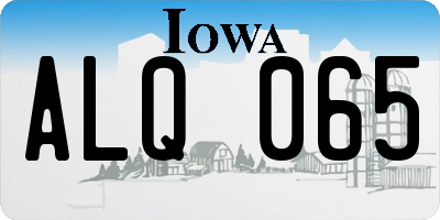IA license plate ALQ065