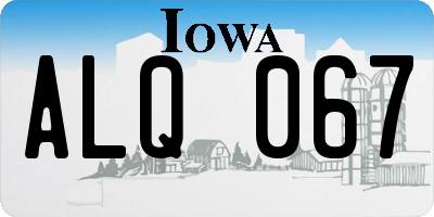 IA license plate ALQ067