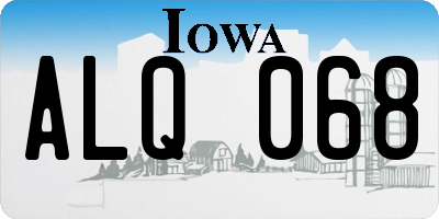 IA license plate ALQ068