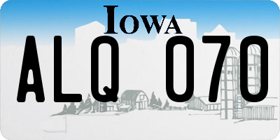 IA license plate ALQ070