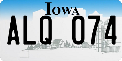 IA license plate ALQ074