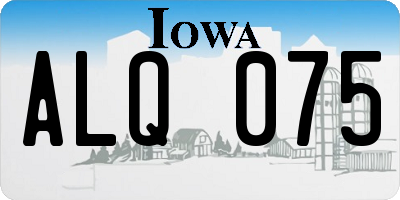 IA license plate ALQ075
