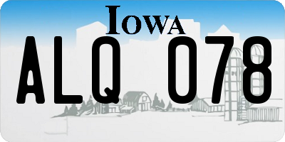 IA license plate ALQ078