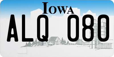 IA license plate ALQ080