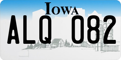IA license plate ALQ082