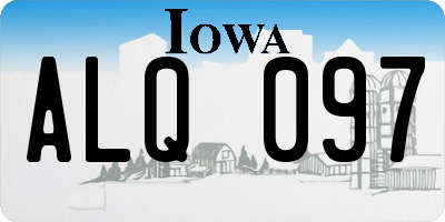 IA license plate ALQ097