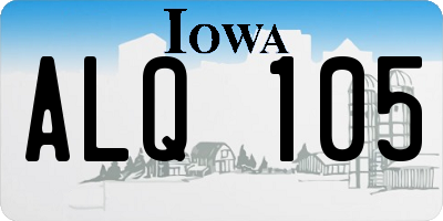 IA license plate ALQ105