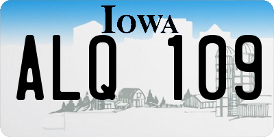 IA license plate ALQ109