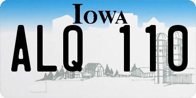 IA license plate ALQ110