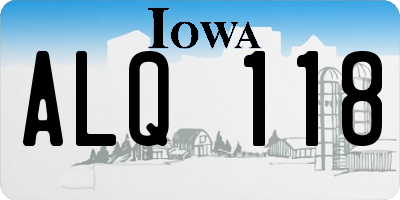 IA license plate ALQ118