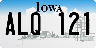 IA license plate ALQ121