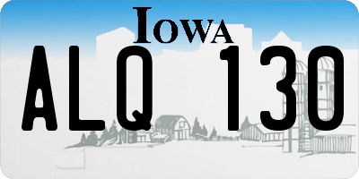 IA license plate ALQ130