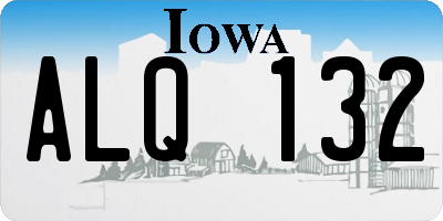 IA license plate ALQ132