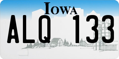 IA license plate ALQ133