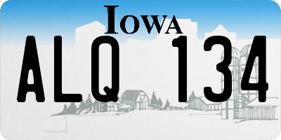 IA license plate ALQ134