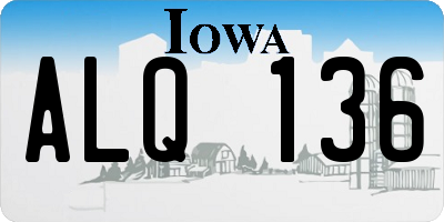IA license plate ALQ136
