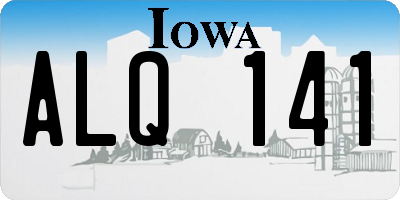 IA license plate ALQ141