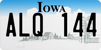 IA license plate ALQ144