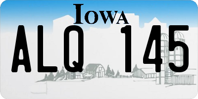 IA license plate ALQ145