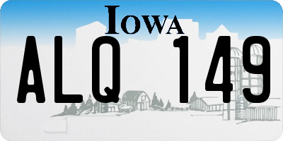 IA license plate ALQ149