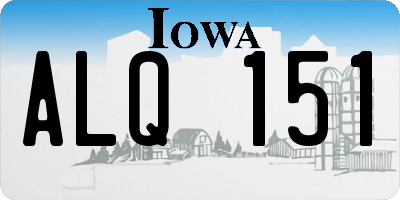 IA license plate ALQ151