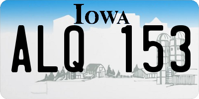IA license plate ALQ153