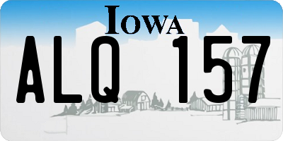 IA license plate ALQ157