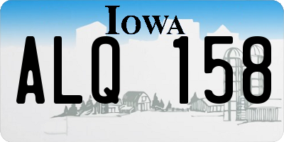 IA license plate ALQ158